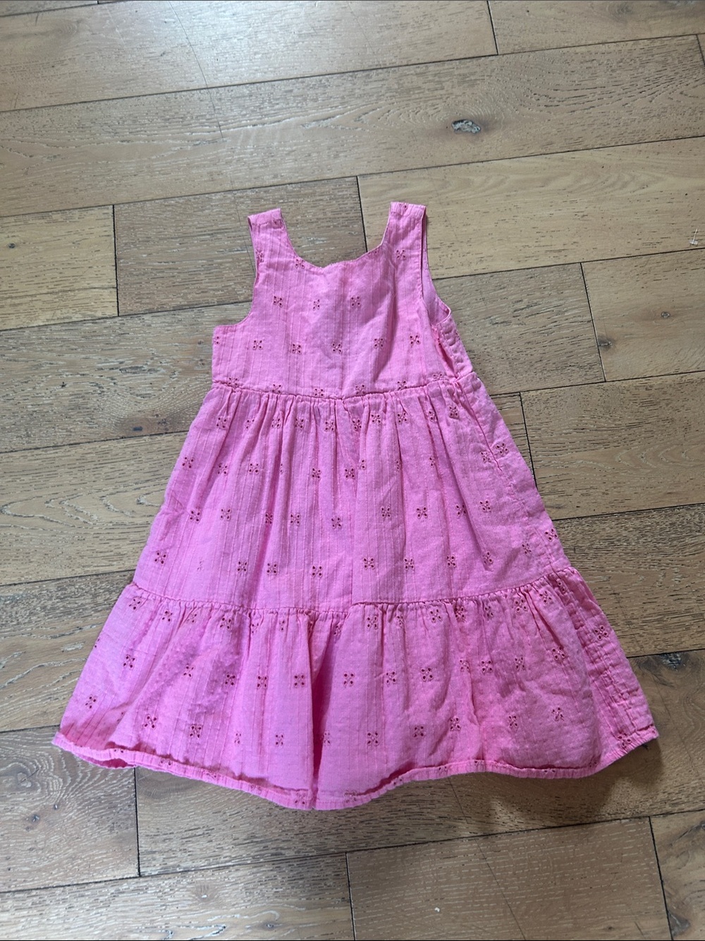 Cat & Jack Pink Eyelet Tiered Sundress